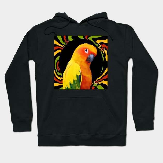 Vibrant Sun Conure Hoodie by Suneldesigns